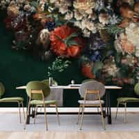 Elegant Dark Floral Blooms Wallpaper Mural 4