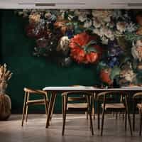 Elegant Dark Floral Blooms Wallpaper Mural 5