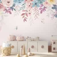 Springtime Flowers and Butterfly Wallpaper Mural 4