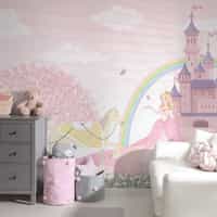 Pink Blossoms and Princess Castle Wallpaper Mural 4