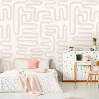 Abstract Minimalist Maze Pattern Wallpaper Mural 1