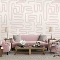 Abstract Minimalist Maze Pattern Wallpaper Mural 3