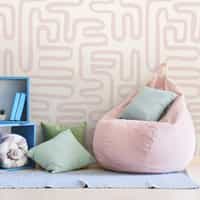 Abstract Minimalist Maze Pattern Wallpaper Mural 4