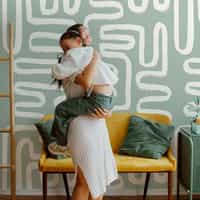Abstract Minimalist Maze Pattern Wallpaper Mural 3