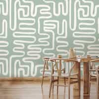 Abstract Minimalist Maze Pattern Wallpaper Mural 4