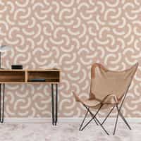 Minimalist Crescent Swirls Wallpaper Mural 2