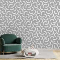 Minimalist Crescent Swirls Wallpaper Mural 1