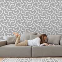 Minimalist Crescent Swirls Wallpaper Mural 2