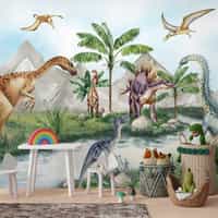 Enchanted Dinosaur Park Kids Wallpaper Mural 5