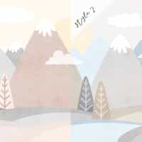 Serene Pastel Mountains Kids Wallpaper Mural 5