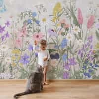 Wild Floral Landscape Nursery Wallpaper Mural 3