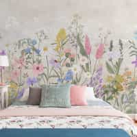 Wild Floral Landscape Nursery Wallpaper Mural 1