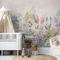 Wild Floral Landscape Nursery Wallpaper Mural 2