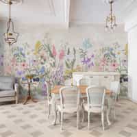 Wild Floral Landscape Nursery Wallpaper Mural 4