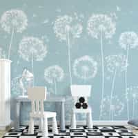Serene Dandelion Wisps Kids Room Wallpaper 3