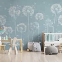 Serene Dandelion Wisps Kids Room Wallpaper 1