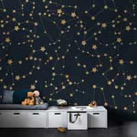 Astronomical Star Patterns Kids Room Wallpaper 1