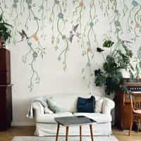 Floral Cascade and Birds Wallpaper Mural 5