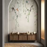 Floral Cascade and Birds Wallpaper Mural 6
