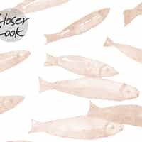 Serene Watercolor Fish Pattern Wallpaper Mural 5