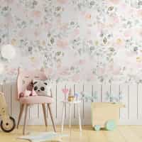 Watercolor Pink Floral Pattern Wallpaper Mural 4