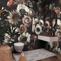 Midnight Florals Elegant Wallpaper Mural 1