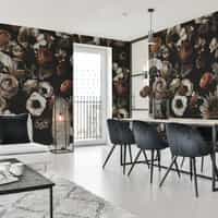 Midnight Florals Elegant Wallpaper Mural 7