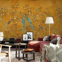 Chinoiserie Peacock and Blossom Wallpaper Mural 4