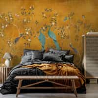 Chinoiserie Peacock and Blossom Wallpaper Mural 5