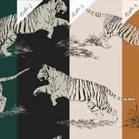 Wild Tiger Pattern Wallpaper Mural 4