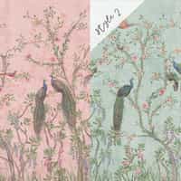 Floral Elegance Peacock Rose Garden Wallpaper Mural 5