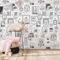 Sketchbook Nursery Animal Portraits Wallpaper Mural 1