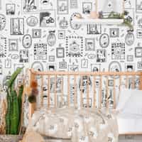 Sketchbook Nursery Animal Portraits Wallpaper Mural 3