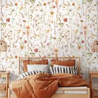 Delicate Wild Bloom Garden Wallpaper Mural 3