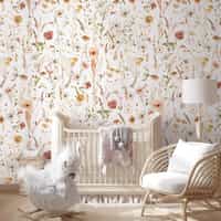 Delicate Wild Bloom Garden Wallpaper Mural 1