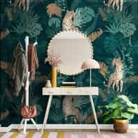 Elegant Jungle Leopard Pattern Wallpaper Mural 1