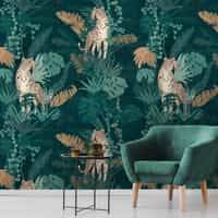 Elegant Jungle Leopard Pattern Wallpaper Mural 4