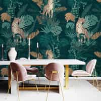 Elegant Jungle Leopard Pattern Wallpaper Mural 5