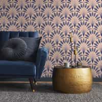 Elegant Fan Leaf Pattern Wallpaper Mural 1
