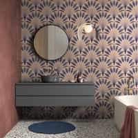 Elegant Fan Leaf Pattern Wallpaper Mural 2