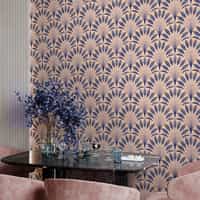 Elegant Fan Leaf Pattern Wallpaper Mural 3