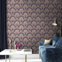 Elegant Fan Leaf Pattern Wallpaper Mural 4