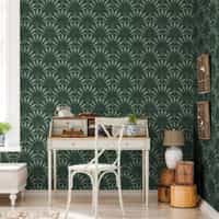 Elegant Fan Leaf Pattern Wallpaper Mural 2