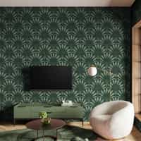 Elegant Fan Leaf Pattern Wallpaper Mural 3
