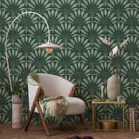 Elegant Fan Leaf Pattern Wallpaper Mural 4