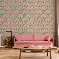 Elegant Fan Leaf Pattern Wallpaper Mural 4
