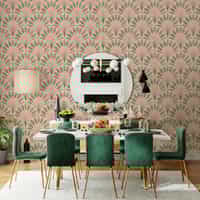 Elegant Fan Leaf Pattern Wallpaper Mural 3