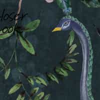 Midnight Floral Peacock Elegance Wallpaper Mural 5