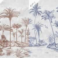 Vintage Sepia Palms Botanical Wallpaper Mural 7
