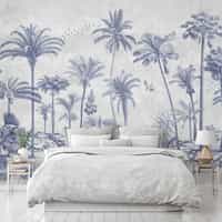 Vintage Sepia Palms Botanical Wallpaper Mural 3